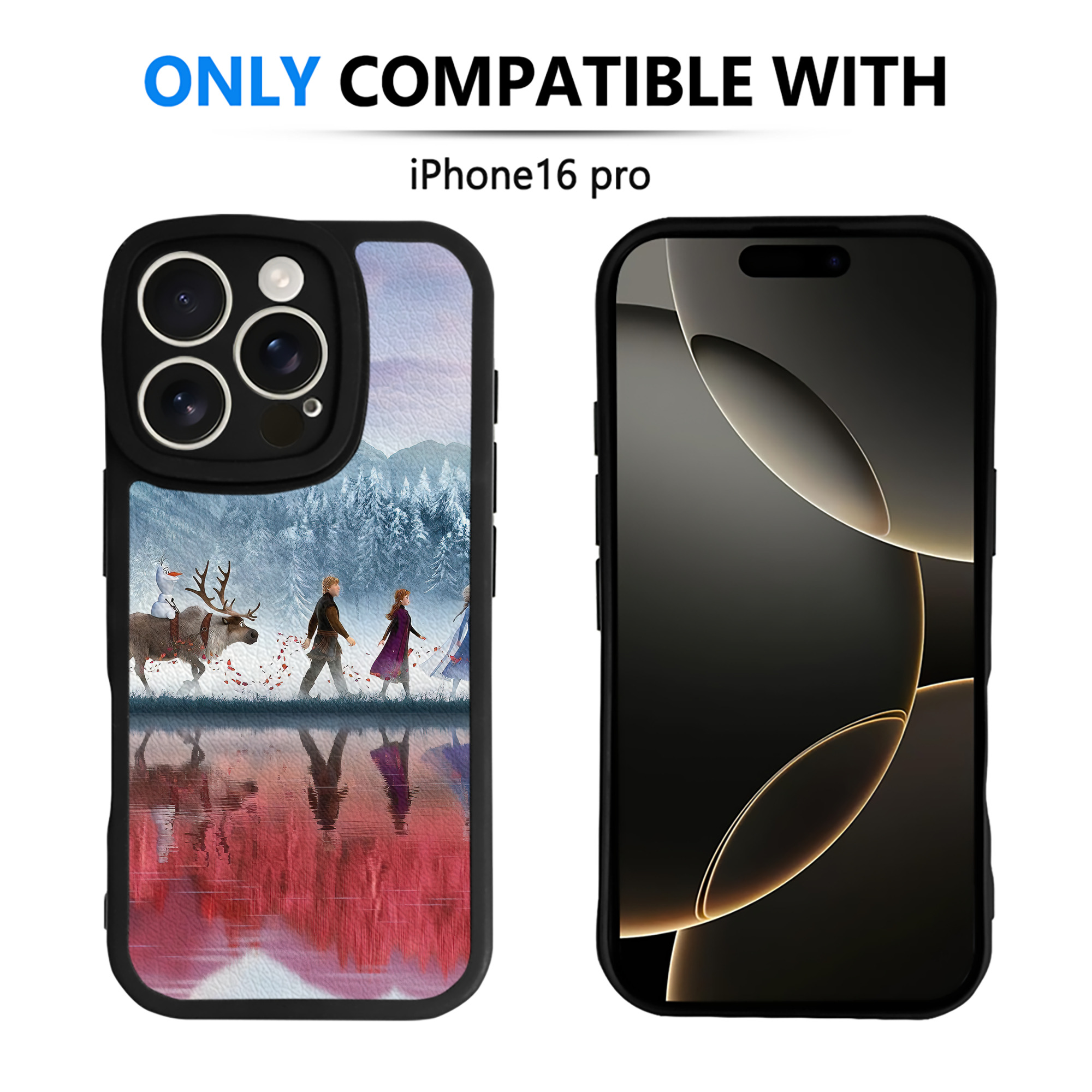（画像用） アナと雪の女王 アンナ エルサ Frozen Anna Elsa 【iPhone 16シリーズ対応】シリコンスマホケース（レザー調） 材質：シリコン